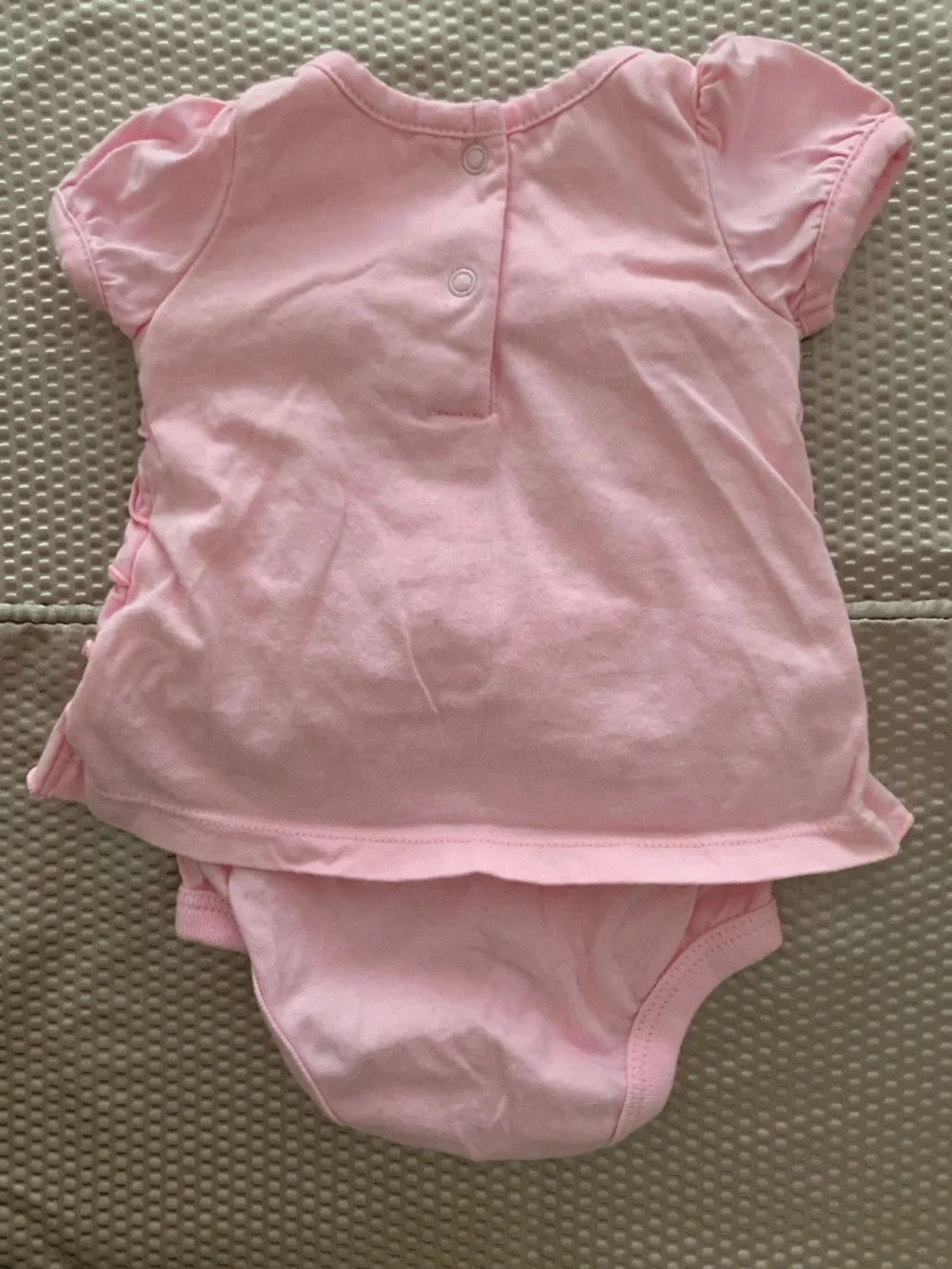 Koala Baby 3M Pink Ruffle Puff Sleeve Bodysuit Romper
